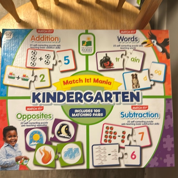 Match it mania kindergarten words addition opposites subtraction - Picture 1 of 2